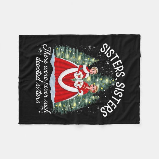 Zusters Wit Kerstfilm 1954 Xmas Sneeuwdeksel Fleece Deken (Voorkant (Horizontaal))