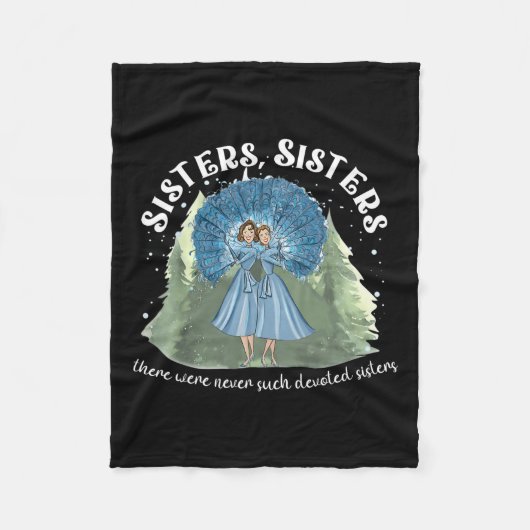 Zusters Wit Kerstfilm 1954 Xmas Sneeuwdeksel Fleece Deken (Voorkant)