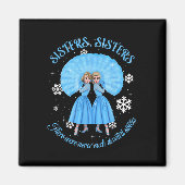 Zusters Wit Kerstfilm 1954 Xmas Sneeuwdeksel Magneet (Voorkant)