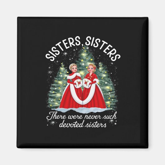 Zusters Wit Kerstfilm 1954 Xmas Sneeuwdeksel Magneet (Voorkant)