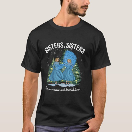 Zusters Wit Kerstfilm 1954 Xmas Sneeuwdeksel T-shirt (Voorkant)
