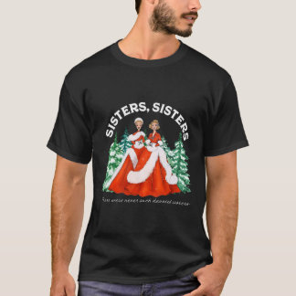 Zusters Wit Kerstfilm 1954 Xmas Sneeuwdeksel T-shirt
