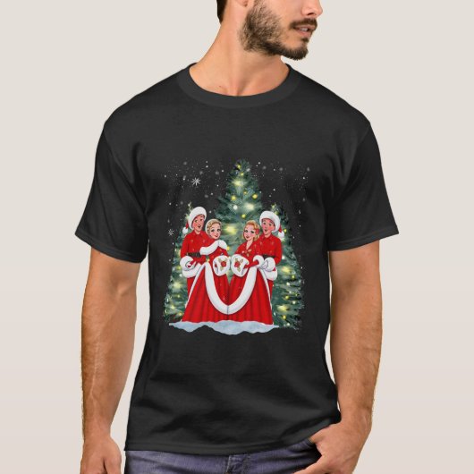 Zusters Wit Kerstfilm 1954 Xmas Sneeuwdeksel T-shirt (Voorkant)