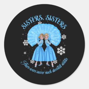 Zusters Witte Kerst Film 1954 Kerstmis Sneeuw Kers Ronde Sticker
