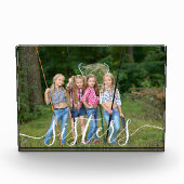 Zusters Witte Script Overlay Aangepast Fotoblokken (Voorkant)