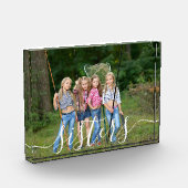 Zusters Witte Script Overlay Aangepast Fotoblokken (Links)