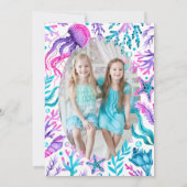Zusters Zeemeermin Gezamenlijke Verjaardag Party F Kaart (Achterkant)