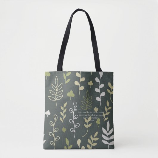 Zusters zijn als sterren bloemengroen tote bag (Voorkant)