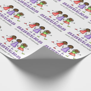 Zusters zijn altijd vrienden cadeaupapier