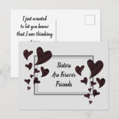 Zusters zijn altijd vrienden in het Rode Geest Ver Briefkaart (Voorkant / Achterkant)