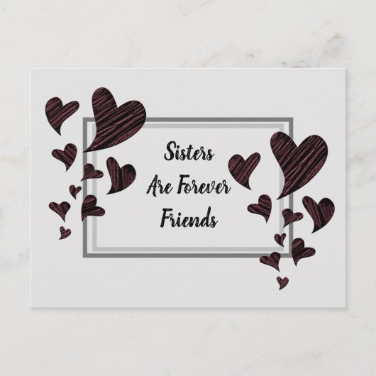 Zusters zijn altijd vrienden in het Rode Geest Ver Briefkaart (Voorkant)