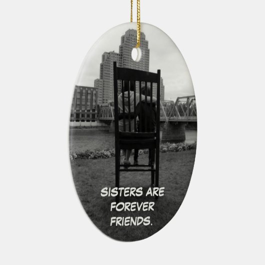 Zusters zijn altijd vrienden keramisch ornament (Rechts)