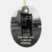 Zusters zijn altijd vrienden keramisch ornament (Achterkant)