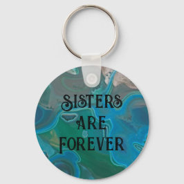 Zusters zijn Forever Blue Marbled Abstract Edelste Sleutelhanger