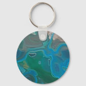 Zusters zijn Forever Blue Marbled Abstract Edelste Sleutelhanger (Achterkant)