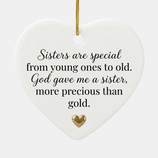 Zusters zijn speciaal God gaf me een zusterhart  Keramisch Ornament (Achterkant)