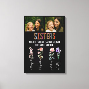 Zusters zijn verschillende bloemen Aangepaste foto Canvas Afdruk