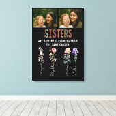 Zusters zijn verschillende bloemen Aangepaste foto Canvas Afdruk (Insitu (Houten vloer))