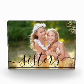 Zusters Zwarte Script Overlay Aangepast Fotoblokken (Voorkant)