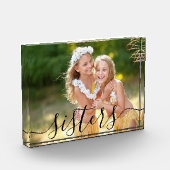 Zusters Zwarte Script Overlay Aangepast Fotoblokken (Links)