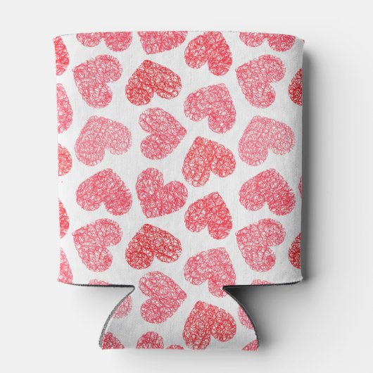 Zut Hartje met Krullen en Initiaal Valentijnsdag Blikjeskoeler (Achterkant)