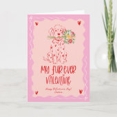 Zut Retro Handgetekend Hondenboeket Valentijnsdag Feestdagen Kaart (Voorkant)