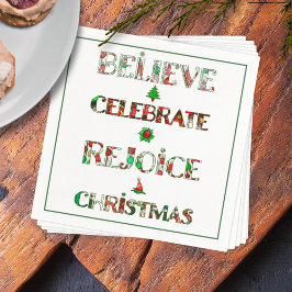 Zut Rode Groene Kerstpatroon Servet
