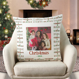 Zut rood groen kerstpatroon kussen