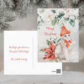 Zutige Aquarel Kitten Prettig Kerstfeest Feestdagenkaart