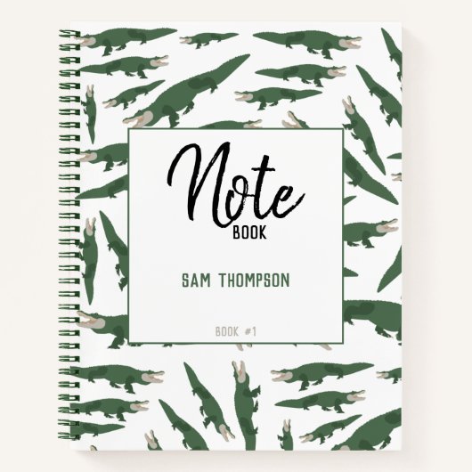 Zutjes Alligator Krokodil Patroon Notitieboek (Voorkant)