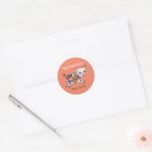 Zutjes Varken met Bloemen Op Maat Gebakken Koekjes Ronde Sticker (Envelop)