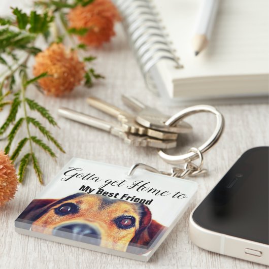 Zutte Hond Sleutelhanger (Voorkant Rechts)