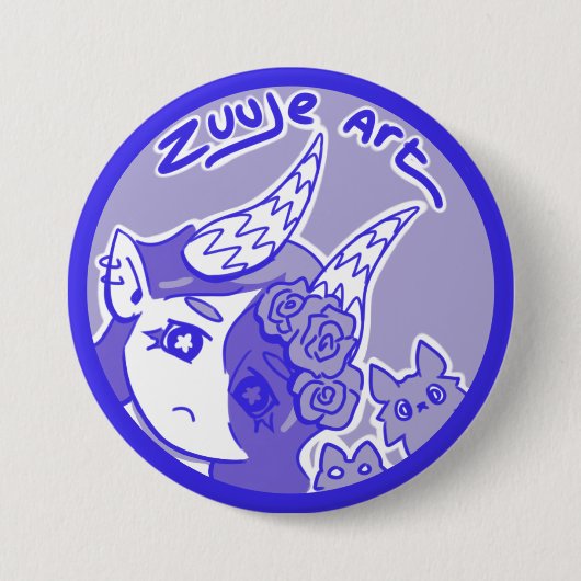 Zuuje Art Logo Ronde Button 7,6 Cm (Voorkant)