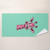 Zuur Gezicht Roze Giraf Badhanddoek (Badhanddoek)