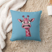 Zuur Gezicht Roze Giraf Kussen (Deken)