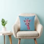 Zuur Gezicht Roze Giraf Kussen (Stoel)
