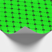 Zuur groen Halloween schedel Crossbones Print Cadeaupapier (Hoek)