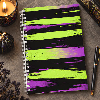 Zuur Groen Paarse Verf Drip Grunge Notitieboek