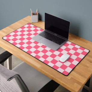 Zuur groen zwart schaakbord patroon bureau mat