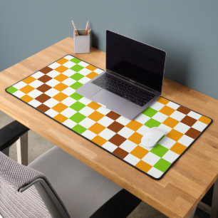 Zuur groen zwart schaakbord patroon bureau mat