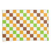 Zuur groen zwart schaakbord patroon kussensloop (Voorkant-Rechts)