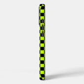 Zuur groen zwart schaakbordpatroon Case-Mate iPhone case (Achterkant / Links)