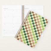 Zuur groen zwart schaakbordpatroon planner (Display)