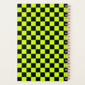 Zuur groen zwart schaakbordpatroon planner (Achterkant)
