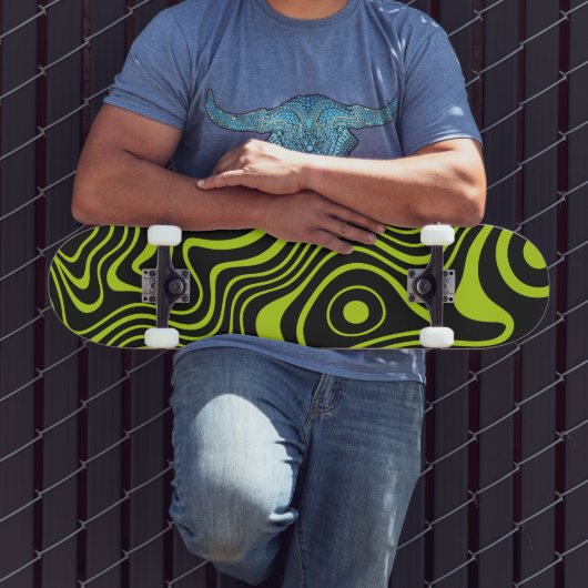 Zuur Lime Koel Ontwerp Psychedelische Golven Persoonlijk Skateboard (Buiten 3)