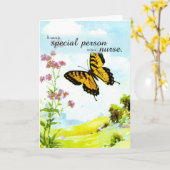 Zuurdag vlinder, bloemen kaart (Gele Bloem)