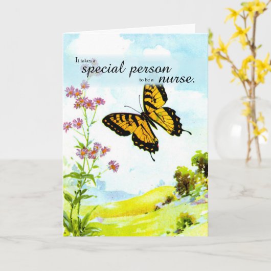 Zuurdag vlinder, bloemen kaart (Gele Bloem)