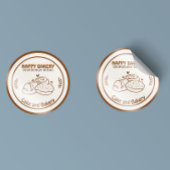 Zuurdeeg Brood Bakkerij Iconen Koffie Toon Ronde Sticker