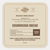 Zuurdeeg Brood Bakkerij Modern Cottage Law Label (Voorkant)