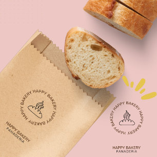 Zuurdeeg Brood Logo Bakkerij Kraft Paper Bag Bedankzakje